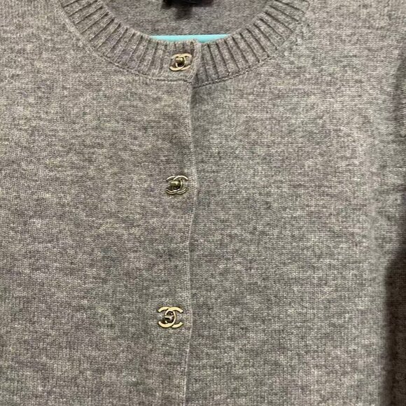 Chanel Gray Knit Cardigan - Picture 5 of 11